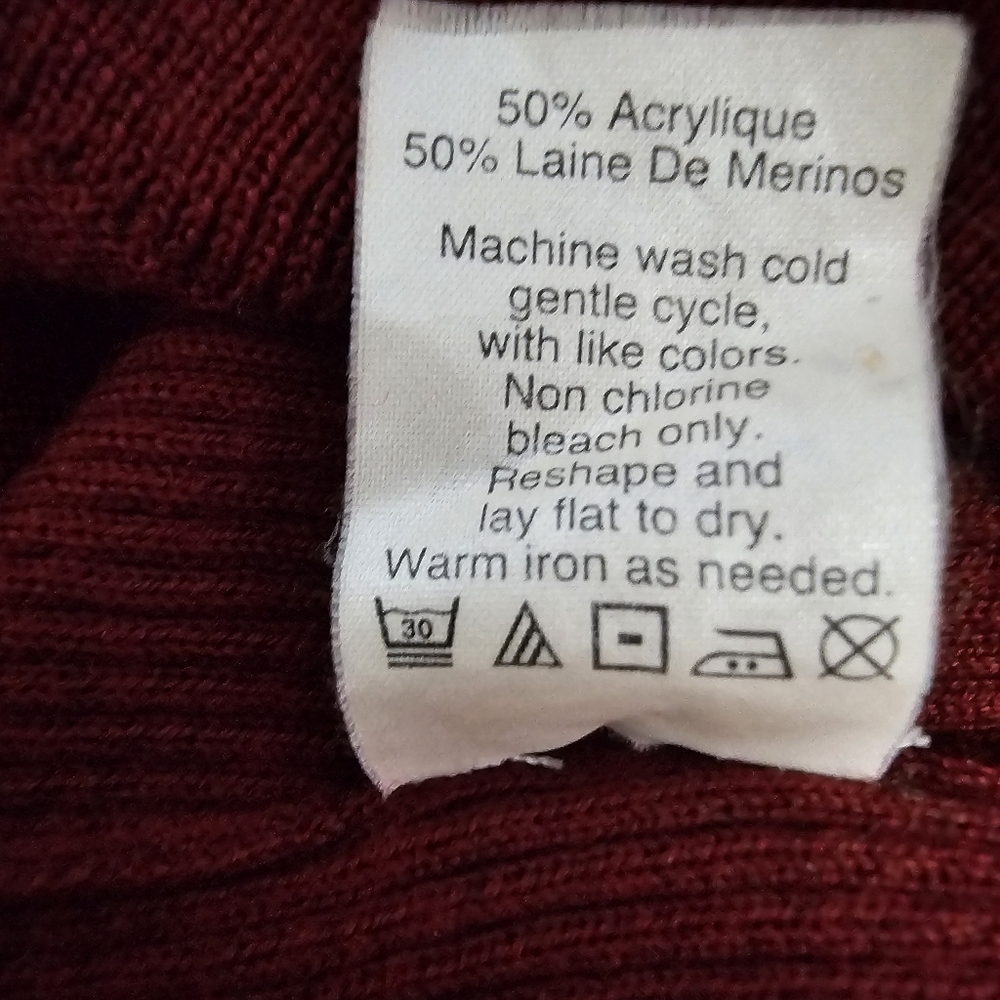 J.Crew Merino Wool Blend Women's Long Sleeve Burgundy Preppy Sweater Sz S - Picture 5 of 5